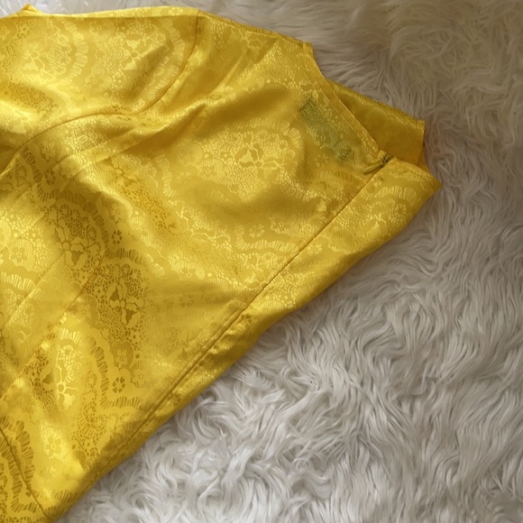 Satin Yellow Ruffle Dress - Picture 4 of 4